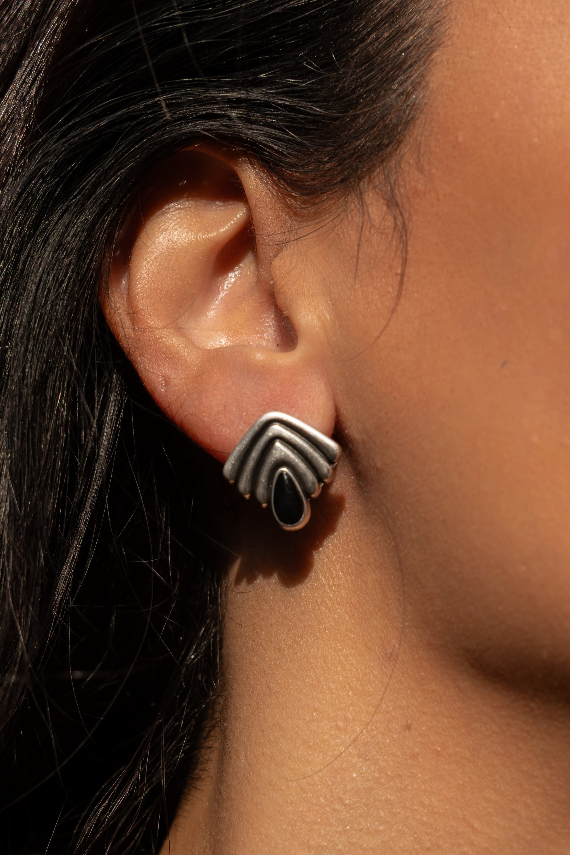 Silver Wave Studs